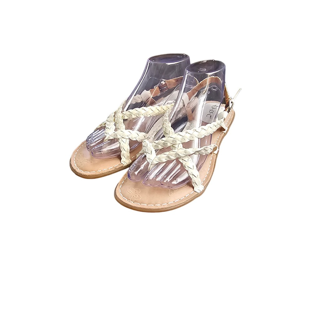 BOC white leather braided strappy size 9‎ sandals